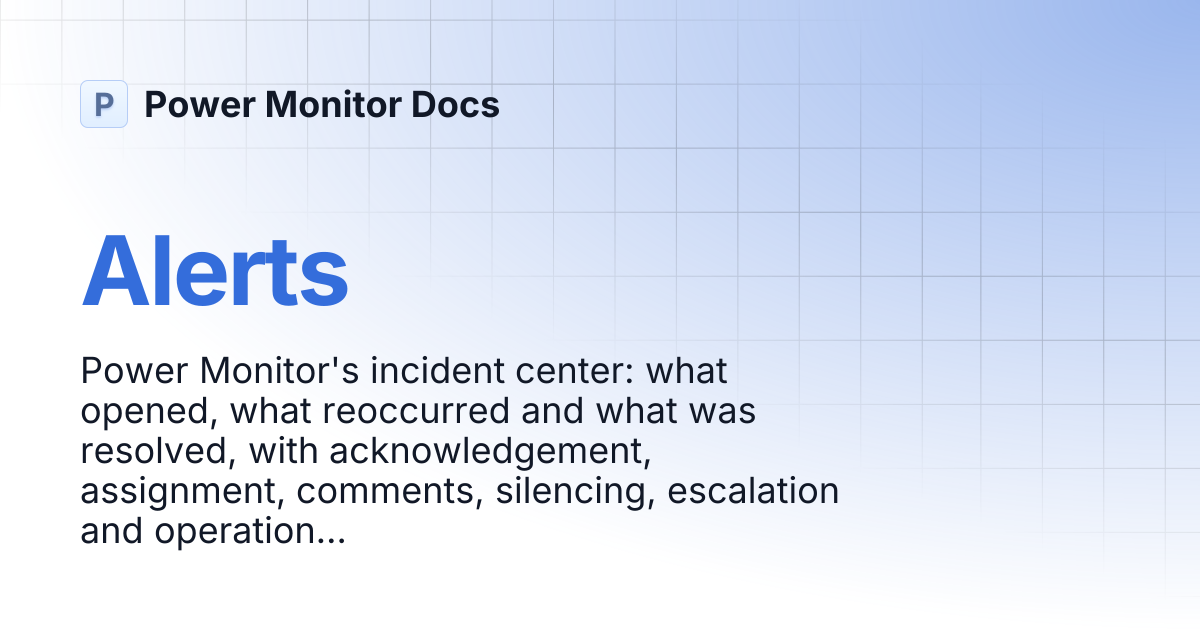 Alerts | Power Monitor Docs